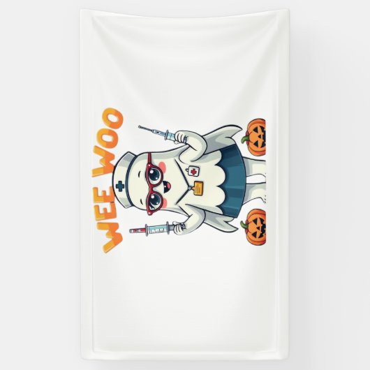 Nurse Halloween ready Classic T-Shirt Spandoek (Verticaal)