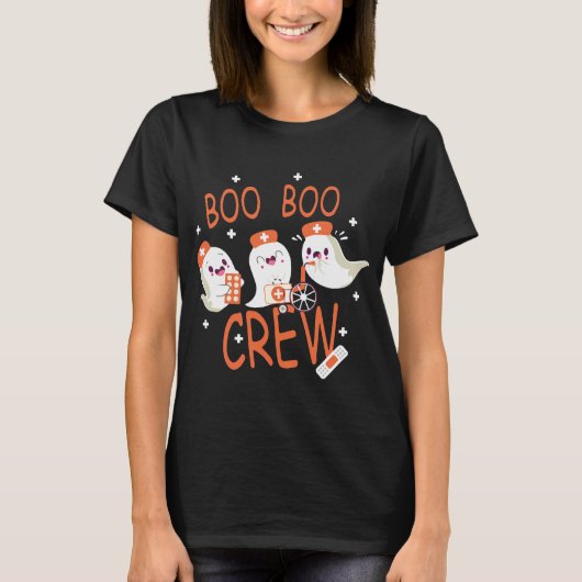 Nurse Halloween T-Shirt Boo Funny Halloween (Voorkant)