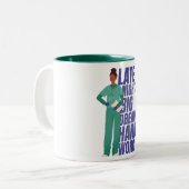 Nurse hardwerkquote tweekleurige koffiemok (Voorkant links)