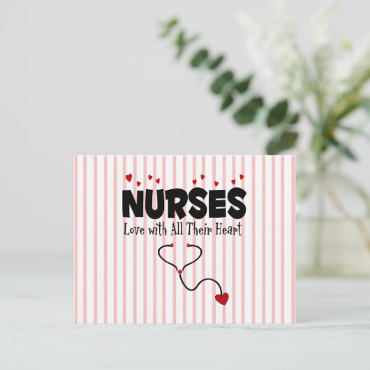 Nurse hartstift briefkaart (Staand voorkant)