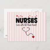 Nurse hartstift briefkaart (Voorkant / Achterkant)