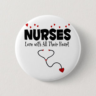Nurse hartstift ronde button 5,7 cm