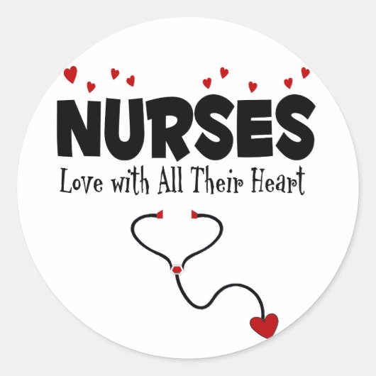 Nurse hartstift ronde sticker (Voorkant)