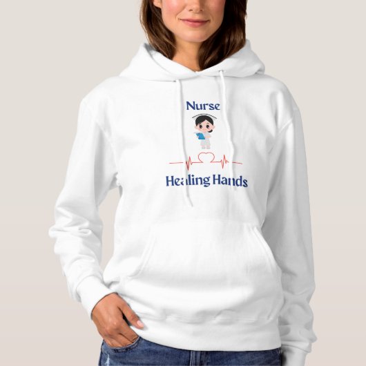 Nurse Healing Hands Hoodie - Compassie in comfort (Voorkant)