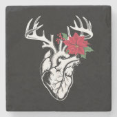 Nurse Heart Anatomy Reindeer Heart Cath Lab RN Stenen Onderzetter (Voorkant)