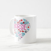 Nurse Heart Illustration Koffiemok (Voorkant links)