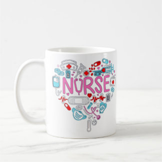 Nurse Heart Illustration Koffiemok