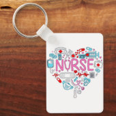 Nurse Heart Illustration Sleutelhanger (Voorkant)