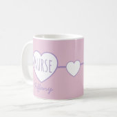 Nurse Heart Pink and Purple coffee mug Koffiemok (Voorkant links)