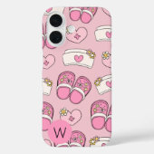 Nurse Hearts, Hats and Clogs Monogram Case-Mate iPhone Case (Achterkant)