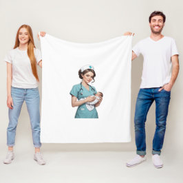 Nurse Holding Newborn - Gentle Care Medical Design Fleece Deken