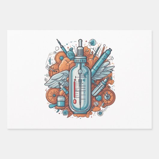 Nurse Holding Newborn - Gentle Care Medical Design Inpakpapier Vel (Voorkant 2)