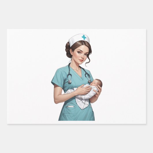 Nurse Holding Newborn - Gentle Care Medical Design Inpakpapier Vel (Voorkant)