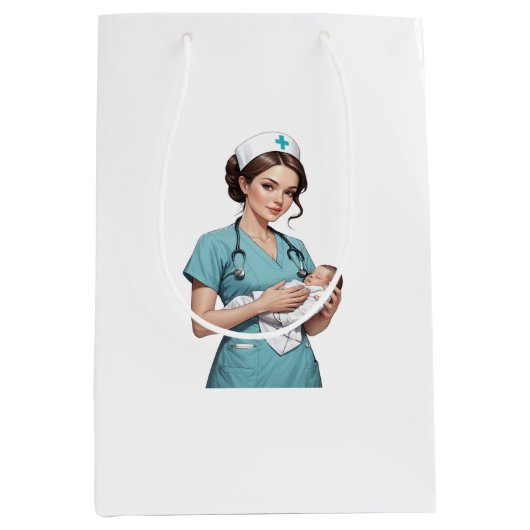 Nurse Holding Newborn - Gentle Care Medical Design Medium Cadeauzakje (Voorkant)