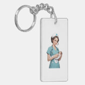 Nurse Holding Newborn - Gentle Care Medical Design Sleutelhanger (Voorkant Links)