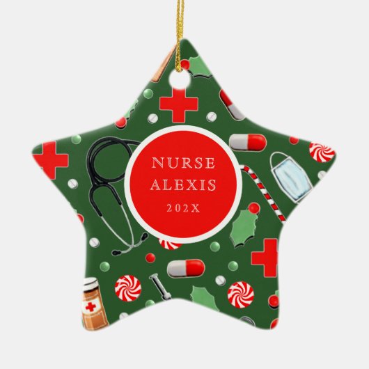 Nurse Holiday Gift Keramisch Ornament (Voorkant)