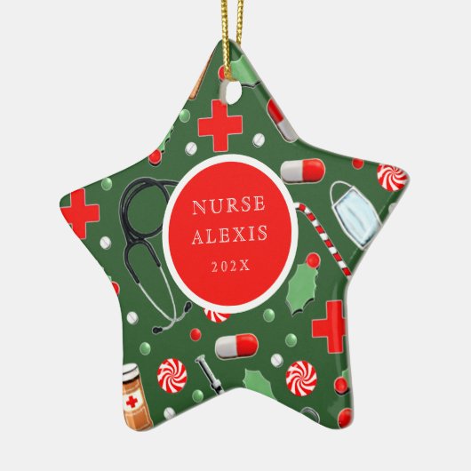 Nurse Holiday Gift Keramisch Ornament (Links)