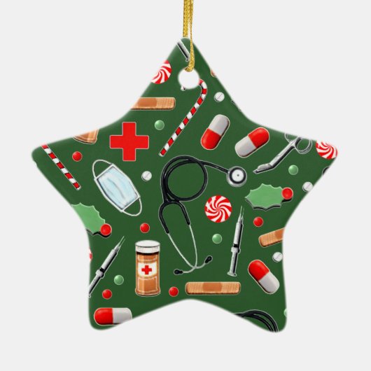 Nurse Holiday Gift Keramisch Ornament (Achterkant)