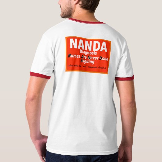 Nurse Humor: NANDA Print Nieuwigheid T-shirt (Achterkant volledig)