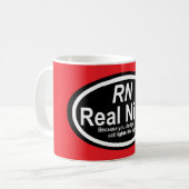 Nurse Humor Print Novelty "RN"  Koffiemok (Voorkant links)