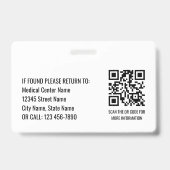 Nurse ID Badge Photo Logo Modern Blue RN Template (Achterkant)