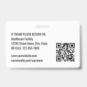 Nurse ID Badge Photo Logo Rabbit Pink Pediatric (Achterkant)