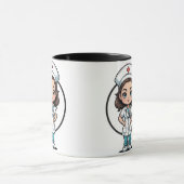 Nurse Illustration Coffee Mug Mok (Midden)