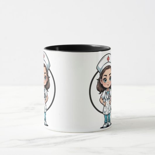 Nurse Illustration Coffee Mug Mok (Midden)