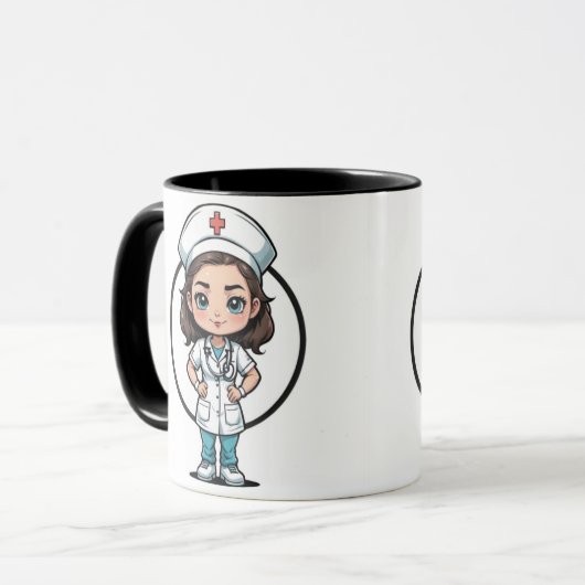 Nurse Illustration Coffee Mug Mok (Voorkant links)
