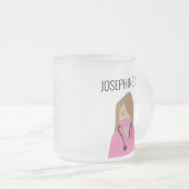 Nurse Illustration Roze scrubs Dank u Matglas Koffiemok (Voorkant rechts)