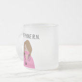 Nurse Illustration Roze scrubs Dank u Matglas Koffiemok (Voorkant links)