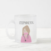 Nurse Illustration Roze scrubs Dank u Matglas Koffiemok (Links)