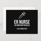 Nurse IM geweldig met een naald en ik weet hoe het Briefkaart (Voorkant / Achterkant)
