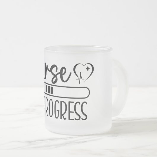 Nurse in Progress Frosted Glass Mok (Voorkant rechts)