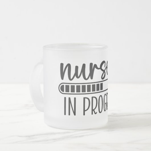 Nurse in Progress Frosted Glass Mok (Voorkant links)