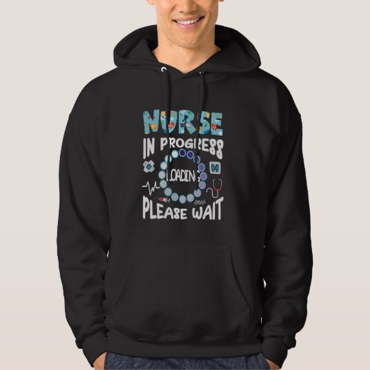 Nurse In Progress Nursing School Student Future Nu Hoodie (Voorkant)