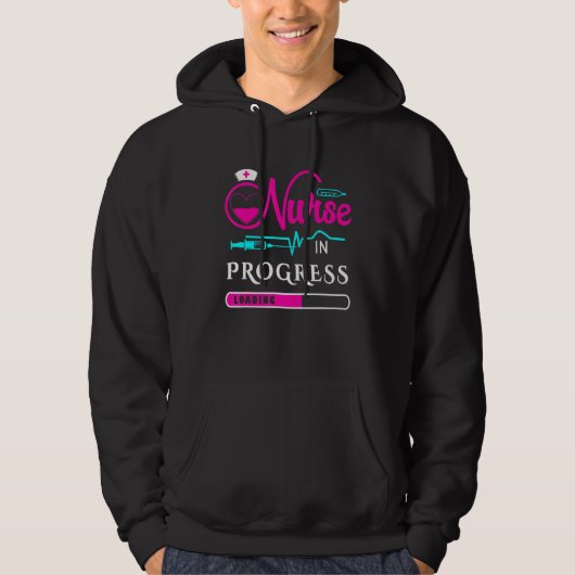 Nurse In Progress Nursing School Student Future Nu Hoodie (Voorkant)