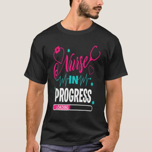 Nurse In Progress Nursing School Student Future Nu T-shirt (Voorkant)