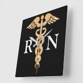 Nurse kaduceus Black and Gold Wall klok (Hoek)