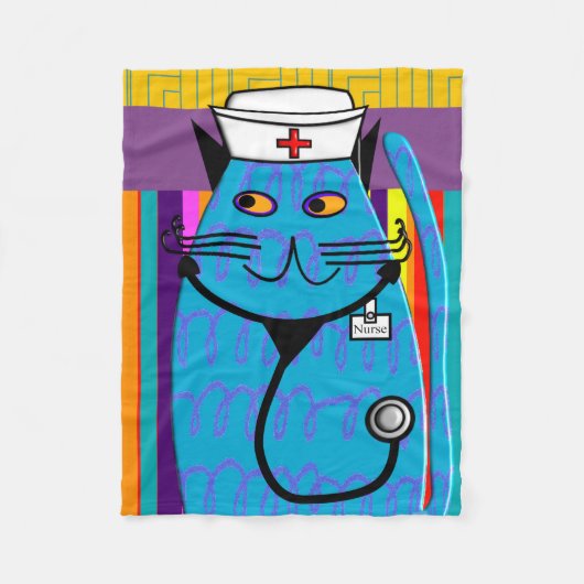 Nurse kat Fleece Blanket IV (Voorkant)