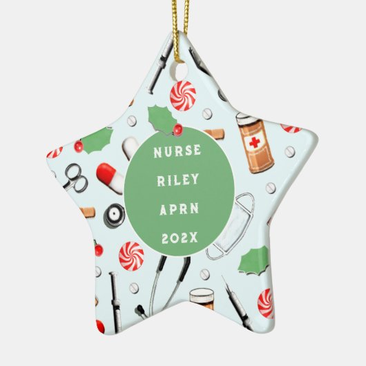 Nurse Keepomwille Cadeft Keramisch Ornament (Links)