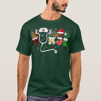 Nurse kerstbuffels met rode kerstkerstkerstkerstke t-shirt
