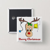 Nurse kerstrendiercadeautjes vierkante button 5,1 cm (Voorkant /achterkant)