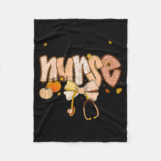 Nurse Labor And Delivery Coquette Fall Pumpkin Tha Fleece Deken (Voorkant)
