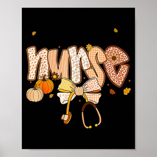 Nurse Labor And Delivery Coquette Fall Pumpkin Tha Poster (Voorkant)