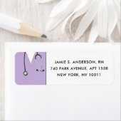 Nurse Lavender Return-adreslabels Etiket (Insitu)