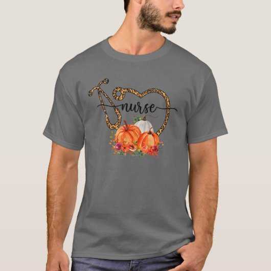 Nurse Leopard Cheetah Stethoscoop T-shirt (Voorkant)
