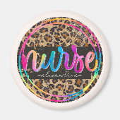 Nurse leopard-printer magneet (Voorkant)