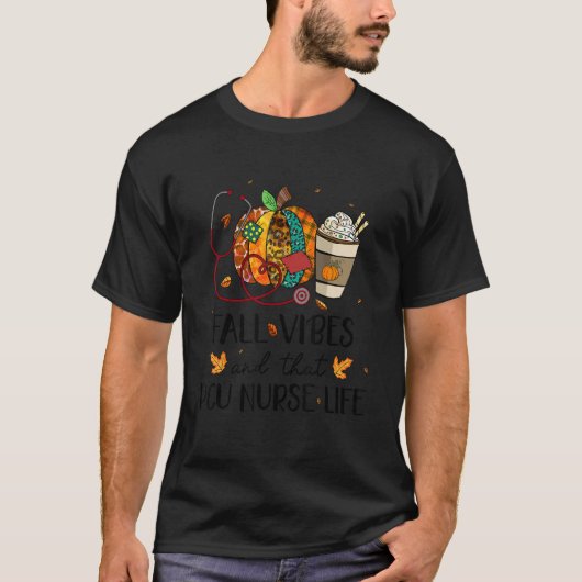 Nurse Leopard Pumpkin Fall Vibes And That PCU Nurs T-shirt (Voorkant)
