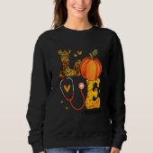 Nurse Leopard Pumpkin Thanksgiving Love Future Nur Trui (Voorkant)